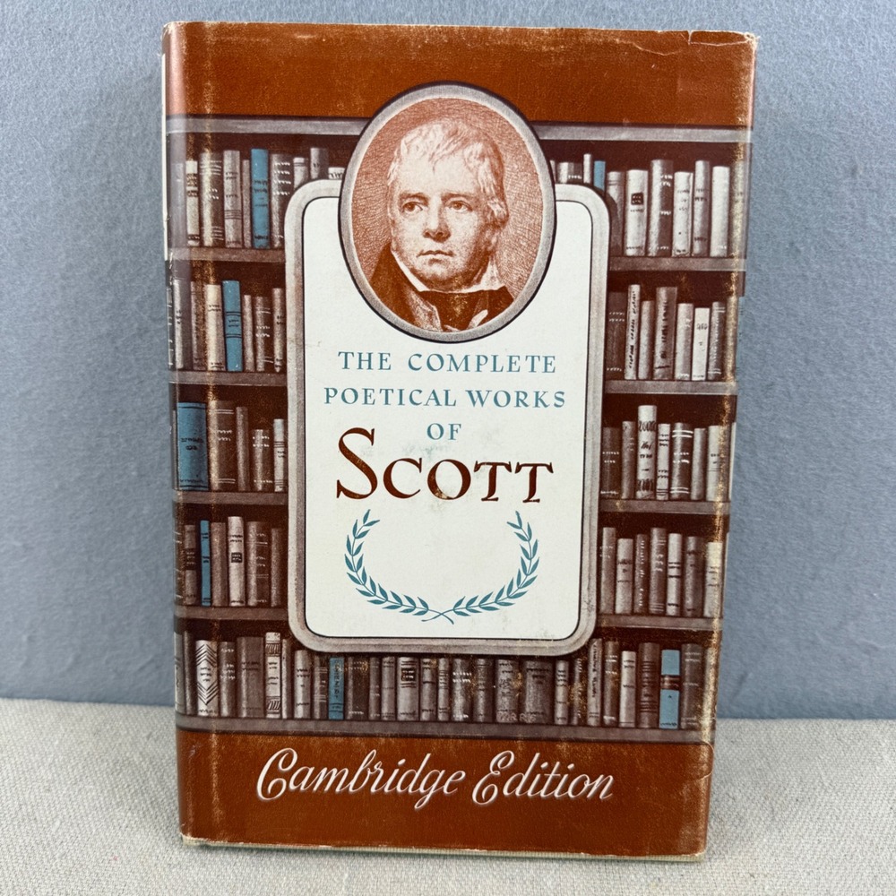 Vintage 1900 Complete Poetical Works Sir Walter Scott Cambridge Edition DJ
